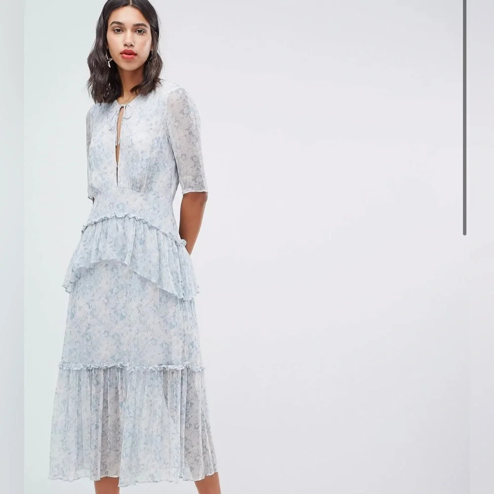 Nwt Stevie May Iris Tier Midi Floral Dress